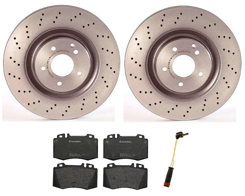 Mercedes Brakes Kit - Brembo Pads and Rotors Front (345mm) (Low-Met) 005420952041 - Brembo 1530783KIT